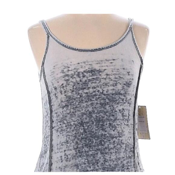 NWT Vintage Havana Blue Gray Acid Wash High Low Open Back Tank Top Size Large - Picture 3 of 5